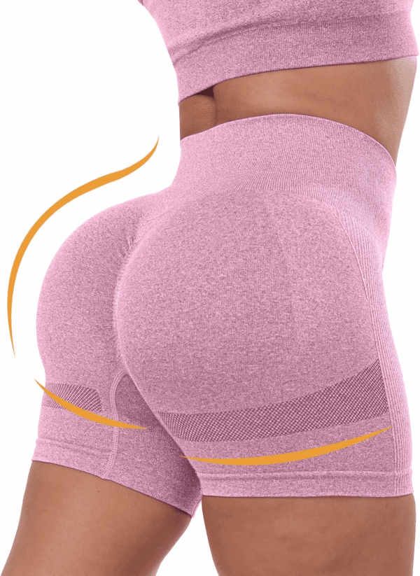 Women'S 4 Packs Workout Gym Shorts, High Waisted Butt Lifting Scrunch Butt Seamless Booty Shorts - Image 2