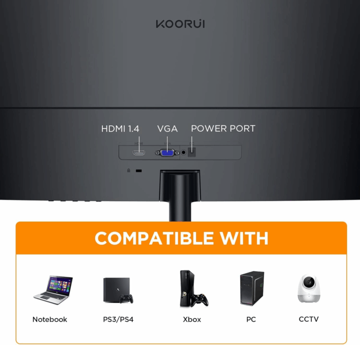 24 Inch Curved Monitor, Full HD 1080P Curved Computer Monitor, 1500R Screen, HDMI VGA, Tilt Adjustment, LCD Display, Eye Care, Black 24N5CA - Image 5