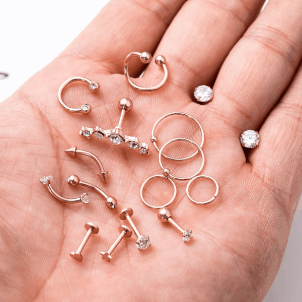 32Pcs Stainless Steel Cartilage Stud Earrings for Women Conch Helix Tragus Daith Conch Hoop Earing Piercing Jewelry Set - Image 7