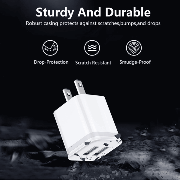 USB Wall Charger,  3-Pack 2.1A 5V Dual Port Cube Power Adapter Plug Block Charging Box Brick for Iphone 13 12 11 Pro Max SE XS XR X 8 7 6 6S Plus, Galaxy, LG, Moto, Android Phones - Image 7