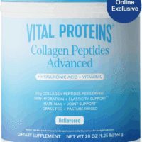 Collagen Peptides Powder Advanced with Hyaluronic Acid & Vitamin C - 20 Oz Collagen, Unflavored, 28 Servings