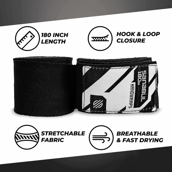 Elastic 180 Inch Boxing Hand Wraps for Boxing Gloves Muay Thai Kickboxing MMA Wraps for Men & Women - Image 3