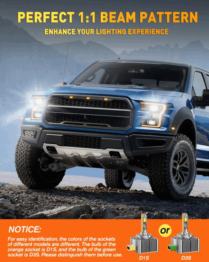 D1S LED Bulbs, 30000Lumens 800% Brightness, 6000K White, Plug and Play Fog Light Bulbs, Pack of 2 - Image 5