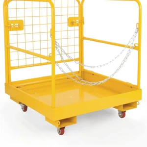Forklift Safety Cage Aerial Rails 36"X36" Inch Heavy Duty Steel Forklift Safety Work Platform with 4 Universal Wheels Fold down Lift Basket 1150 Lbs Capacity
