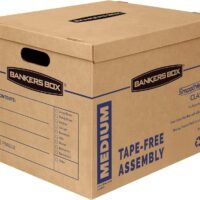 Medium Classic Moving Box 8 Pack, Reinforced Handles, Tape-Free Assembly, Box with Lid, 19-In X 14.5-In X 15.5-In (7717201)