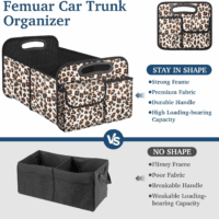 Car Trunk Organizer, Car Storage Organizer with Large Capacity Waterproof Collapsible Trunk Organizer for Car Suv/Jeep/Sedan (Leopard Print, Standard) - Image 3