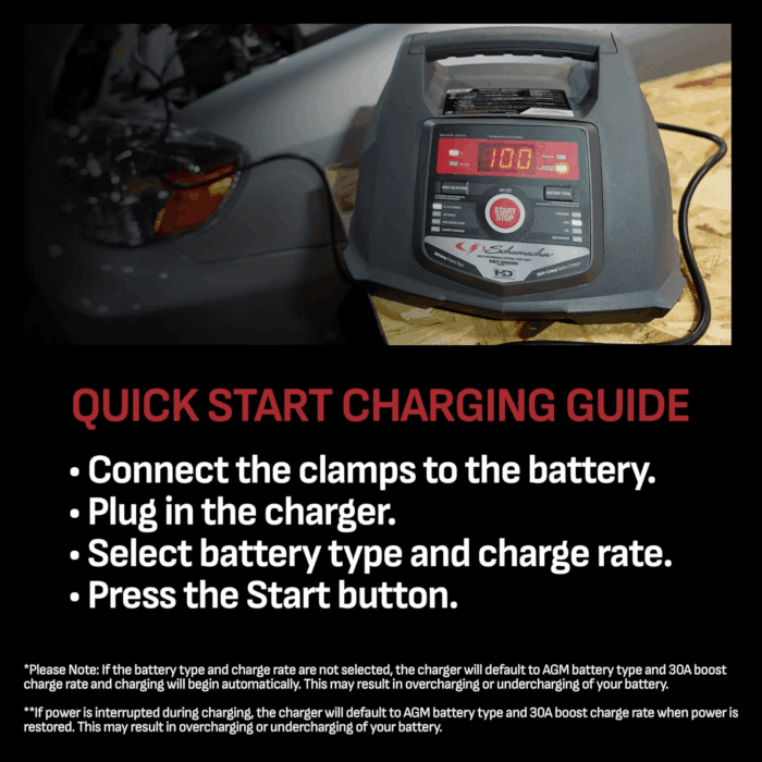 Fully Automatic Car Battery Charger & Engine Starter - 6V / 12V Battery Charger & Maintainer - for Standard, AGM, Gel & Deep-Cycle Batteries - Reverse Hook-Up Protection - SC1281 - Image 6