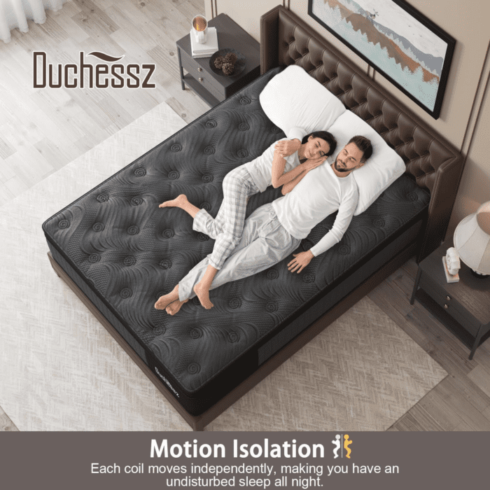 Full Mattress, 10 Inch Hybrid Mattresses Black with Gel Memory Foam and Individually Pocket Innerspring Medium Firm for Motion Isolation, Edge Support, 100 Night Trial - Image 5