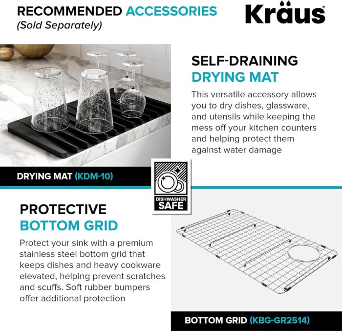 Kitchen Sink Bellucci 30” Undermount Workstation Granite, Metallic Gray, Accessories, KGUW2-30MGR - Image 15