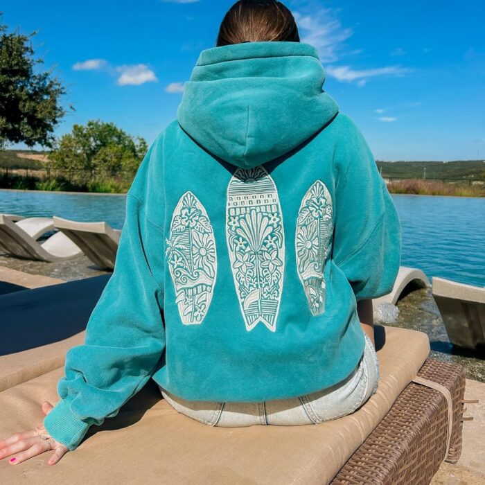 Preppy Embroidery Floral Hoodie for Teen Girl Women Oversized Hooded Sweatshirt Y2K Vintage Graphic Pullover Top - Image 4