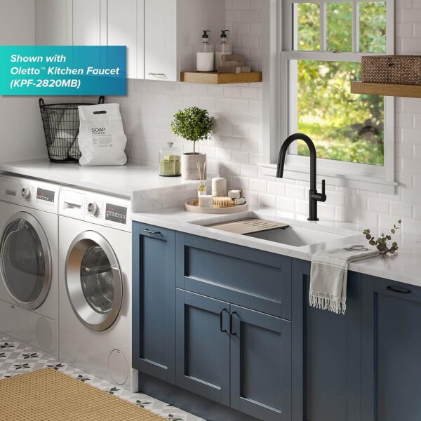 Kitchen Sink Bellucci 32” Undermount Workstation Granite, Metallic White, Accessories, KGUW1-33WH - Image 4
