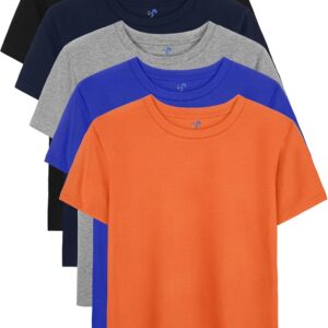 5 Pack Boys Shirts Short Sleeve Shirts for Boys Cotton T-Shirts Kids Toddler Tshirts Tees Clothes Summer Tops
