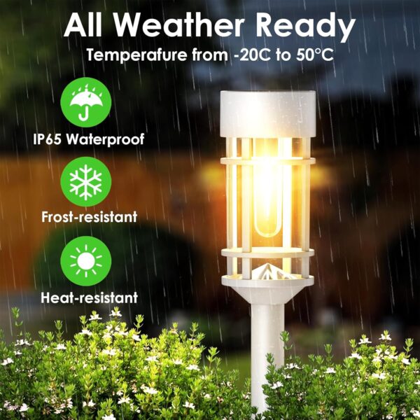Solar Pathway Lights Outdoor Waterproof, 8 Pack LED Solar Garden Lights for outside Decorations, Dusk to Dawn Solar Walkway Lights Landscape Lighting - Image 6