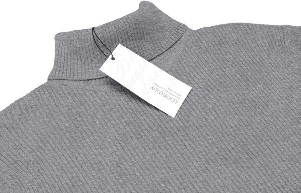 Mens Ribbed Slim Fit Knitted Pullover Casual Turtleneck Sweater - Image 4
