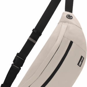 Super Large Beige Fanny Pack Sling Bag for Men Women Crossbody Sling Chest Bag for Travel Cycling Hiking Climbing