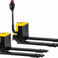 2-Pieces Full Electric Pallet Jack Lithium 3300Lbs Capacity 7.5" Lift 45" X 27" Forks Pallet Truck, Multi-Function Handle