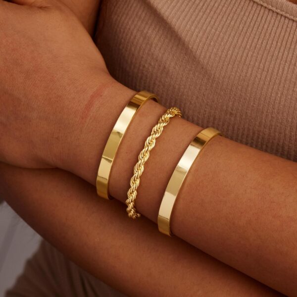 Gold Bangle Bracelets for Women, 14K Gold Plated Bracelet Non Tarnish Bangle Cuff Bracelet Set for Women Bracelets Stack Jewelry for Women Trendy Mother’S Day Gifts - Image 5