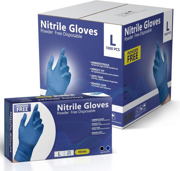 Nitrile Gloves, Disposable Gloves, Comfortable, Powder Free, Latex Free | 100-1000 Gloves - Image 3