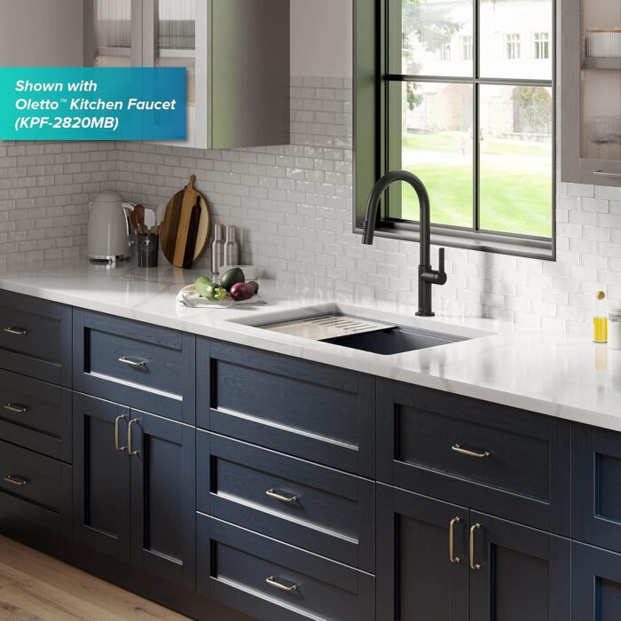 Kitchen Sink Bellucci 30” Undermount Workstation Granite, Metallic Gray, Accessories, KGUW2-30MGR - Image 4