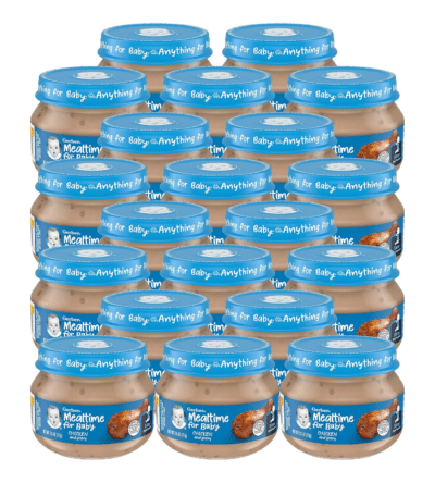 Mealtime for Baby 2Nd Foods Baby Food Jar, Chicken & Gravy, Non-Gmo Pureed Baby Food with Essential Nutrients, 2.5-Ounce Glass Jar (Pack of 20 Jars)