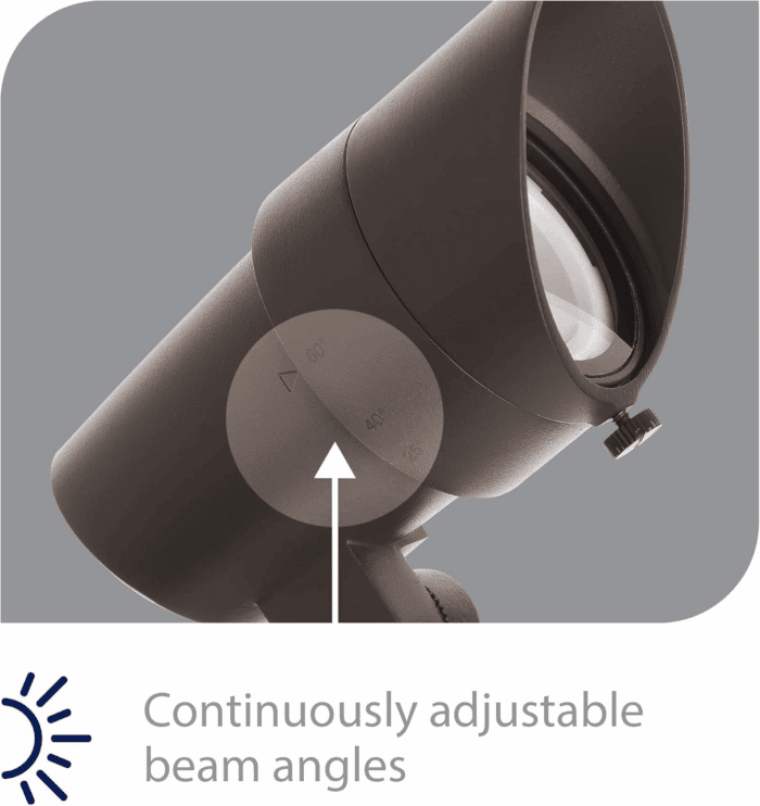 WAC Landscape Lighting, LED 12V Medium Size Accent Light with Adjustable Beam Angle and Integral Brightness Control 50-1300 Lumens 3000K Warm White Built-In LED in Bronze - Image 4