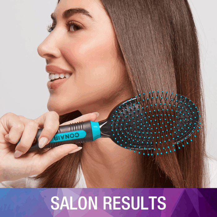 Salon Results Hairbrush for Men and Women - Detangling Hair Brush - Hairbrush for All Hair Types - Wire Bristles and Cushion Base - Image 6