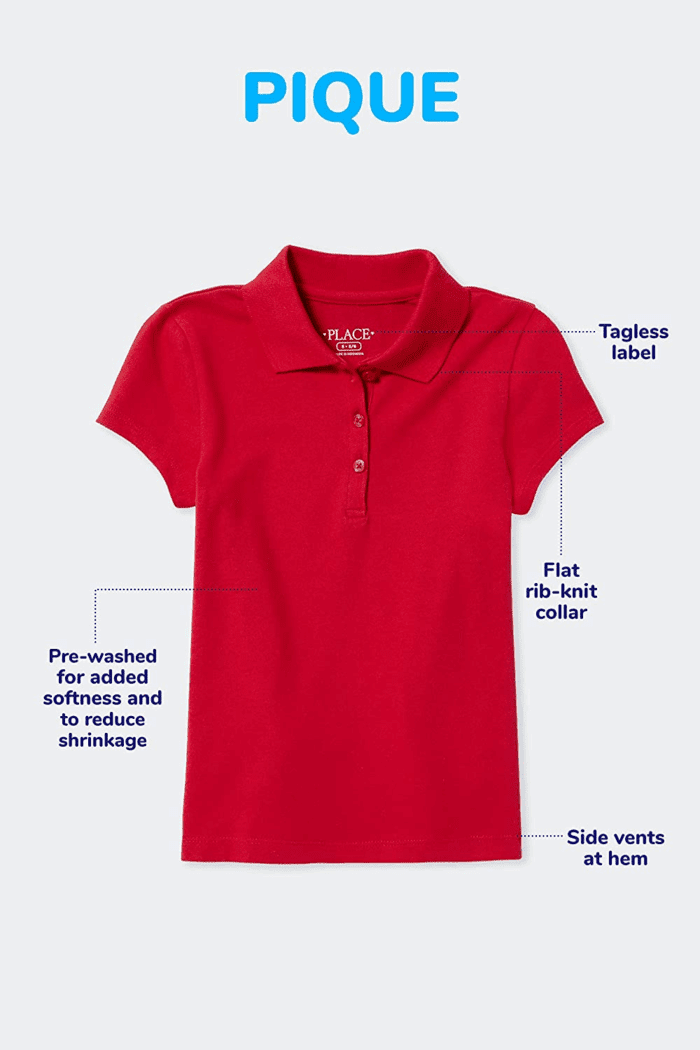 Girls' Short Sleeve Ruffle Pique Polo - Image 4