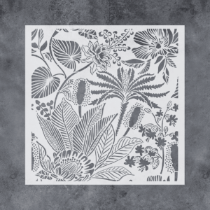 Allover Floral Wall Stencils 12X12Inch Large Plants Flowers Stencil for Wall Decor Reusable Flower Stencils for Painting Walls Floors Wood Furniture