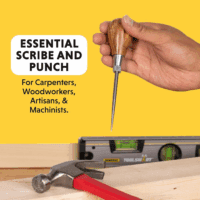 Scratch Awl Tool with Hardwood Handle - Scribe, Layout Work, & Piercing Wood - Alloy Steel Blade - Image 2