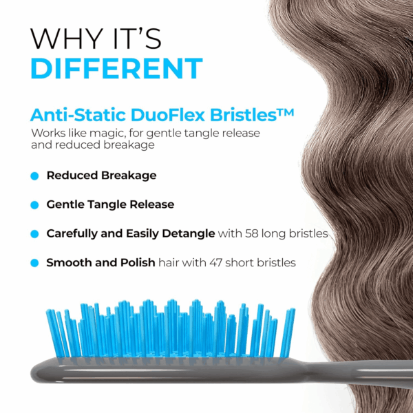 Unbrush Detangling Brush for Pain-Free Brushing on All Wet or Dry Hair Types — Durable Duoflex Anti-Static Bristles, Lightweight Handle, Vented Hair Brush - Image 3