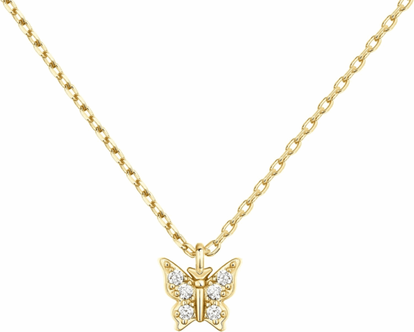 14K Gold Plated Dainty Cubic Zirconia Pendant Necklace for Women | Dot, Elephant, Butterfly, Pineapple, Lock, Knot, Palm Tree, Bow, Smiley Pendant | Layering Chain Necklaces