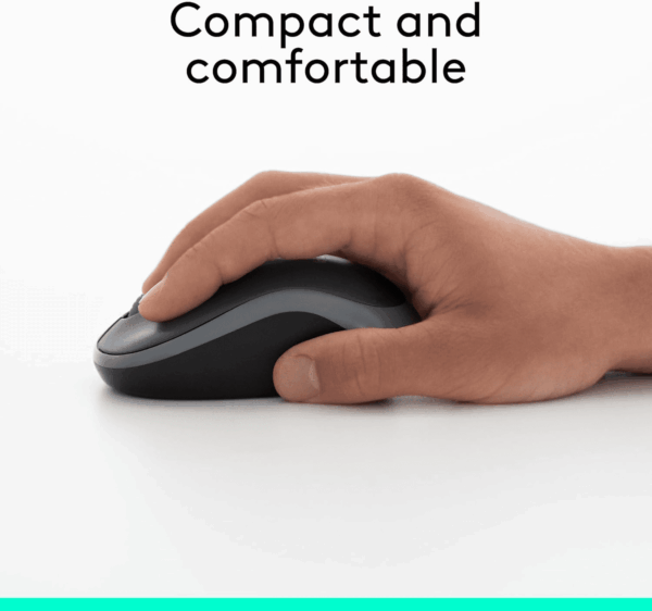 M185 Wireless Mouse, 2.4Ghz with USB Mini Receiver, 12-Month Battery Life, 1000 DPI Optical Tracking, Ambidextrous Pc/Mac/Laptop - Swift Grey - Image 5