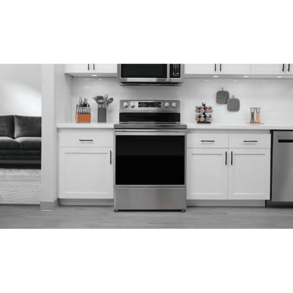30-In Glass Top 5 Burners 5.8-Cu Ft Air Fry Convection Oven Freestanding Electric Range ( Stainless Steel ) - Image 5