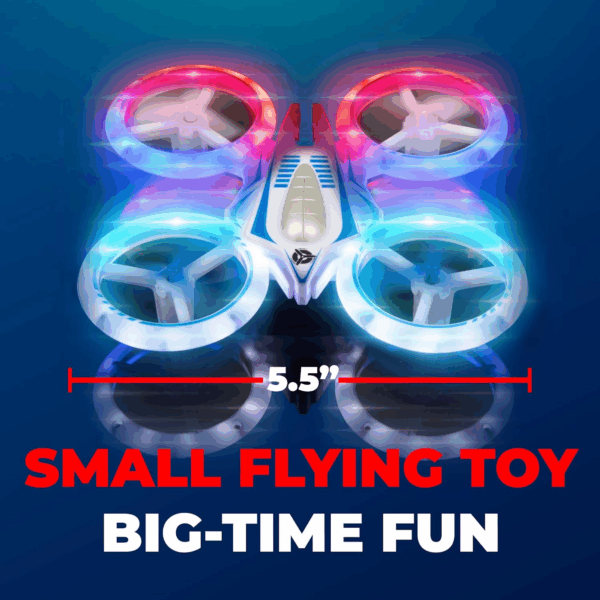 UFO 4000 Mini Drone for Kids - LED Remote Control Drone, Small RC Quadcopter for Beginners, 2.4Ghz Remote Control, 360 Flips, 2 Speed UFO Flying Toy for Kids, 2 RC Toy Batteries - Image 6
