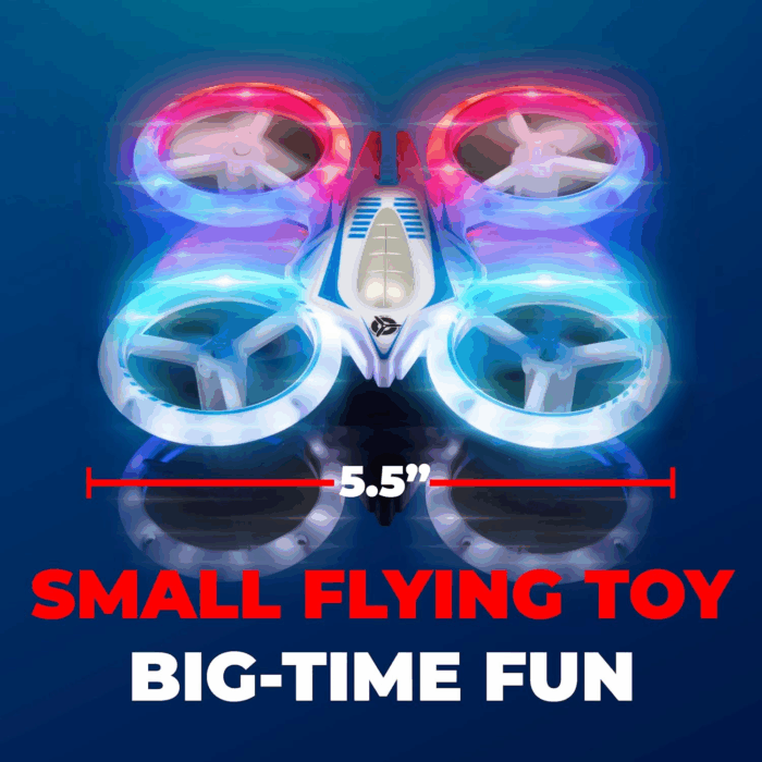 UFO 4000 Mini Drone for Kids - LED Remote Control Drone, Small RC Quadcopter for Beginners, 2.4Ghz Remote Control, 360 Flips, 2 Speed UFO Flying Toy for Kids, 2 RC Toy Batteries - Image 6