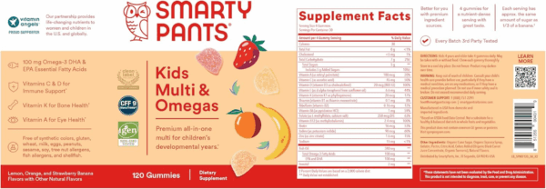 Kids Multivitamin Gummies: Omega 3 Fish Oil (EPA/DHA), Vitamin D3, C, Vitamin B12, B6, A, K & Zinc for Immune Support, Biotin, Gluten Free, Three Fruit Flavors, 120 Count (30 Day Supply) - Image 13