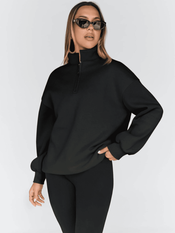 Womens Oversized Sweatshirts Fall Fashion Hoodies Half Zip Pullover Long Sleeve Shirts Clothes Outfits - Image 3