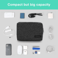 Electronics Organizer Travel Case, Small Cord Bag, Tech Organizer as Travel Accessories for Men Women, Cable Essentials for Phone, SD Card, Black - Image 3