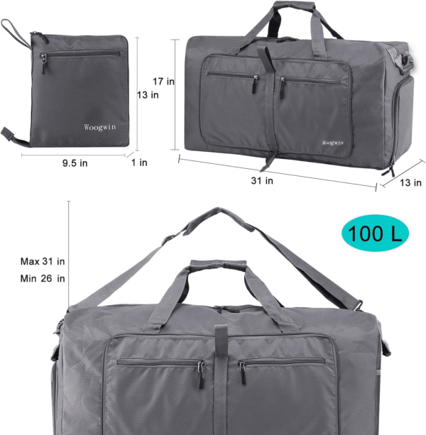 Travel Duffel Bag Large Foldable Waterproof Overnight Bag for Beach Swim Bags Pool Sports Gym - Image 3