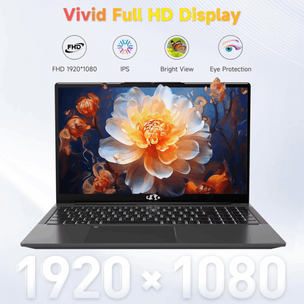 15.6-Fhd-Laptop Student-Laptop, 16GB RAM 1TB SSD, Intel Pentium Quad-Core N100 Processor (Up to 3.4Ghz) Backlit Keyboard Fingerprint Wifi 6 BT5.2 Business-Laptop, 2 Years Warranty Windows 11 Laptop - Image 2
