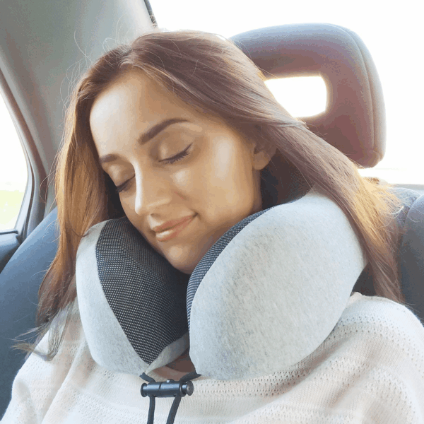 Neck Pillow for Traveling, Upgraded Travel Neck Pillow for Airplane 100% Pure Memory Foam Travel Pillow for Flight Headrest Sleep, Portable Plane Accessories, Light Grey - Image 6