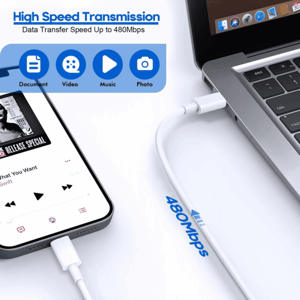 Fast Iphone Charger,2Pack[Apple Mfi Certified] Quick Fast Apple Charger 6Ft Long USB C Lightning Cable Fast Charging Cord USB Charger Block Adapter for Iphone 14 Plus/14 Promax/13 Mini 12/11/Xs/Ipad - Image 5