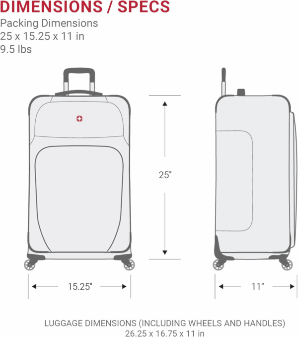 Sion Softside Expandable Luggage, Burgundy, Checked-Medium 25-Inch - Image 6