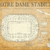 1929 Notre Dame Stadium 11X14 Unframed Poster - Blueprint Wall Art, Historic Architectural Print, Football Stadium Design for University of Notre Dame, Sports Memorabilia, Man Cave & Sports Bar Décor