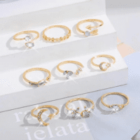 Gold Stackable Rings for Women Gifts Trendy Stuff Simple Star Moon Heart Knuckle Rings Set Boho Rings Cute Stuff Birthday Gifts Gold Rings Pack Jewelry Easter Basket Essentials Stuffers - Image 9