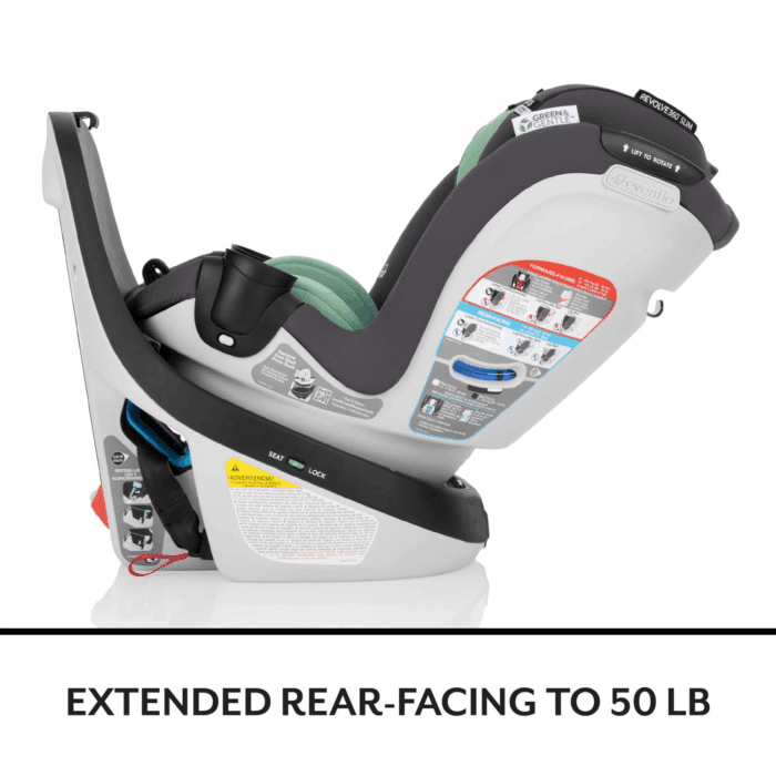 Gold Revolve360 Slim 2-In-1 Rotational Car Seat with Green & Gentle Fabric (Peridot Green) - Image 6