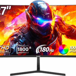 27 Inch Curved Gaming Monitor,144Hz/180Hz PC Monitor Full HD 1080P, Frameless 1800R Computer Display with Freesync & Eye-Care Technology, Wall Mountable, DP, HDMI Port (Black)