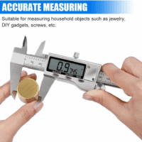 Digital Caliper Measuring Tool, Stainless Steel Vernier Caliper Digital Micrometer with Large LCD Screen, Easy Switch from Inch Metric Fraction, 6 Inch Caliper Tool for Diy/Household - Image 2