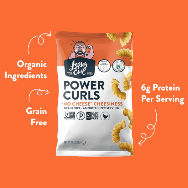 No Cheese Cheesiness Power Curls, Grain Free, Minimally Processed, Avocado Oil, Egg White Protein, 4 Oz, Pack of 3 - Image 3