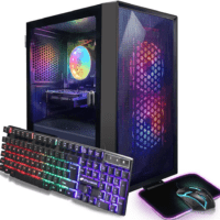 Prebuilt Gaming PC Desktop, AMD Radeon RX 550 4G GDDR5, Intel Core I5 3.3Ghz up to 3.7Ghz, 16G Ram, 512G SSD, Wifi, BT 5.0, RGB Fan X 3, RGB Mouse Pad, Windows 10 Home